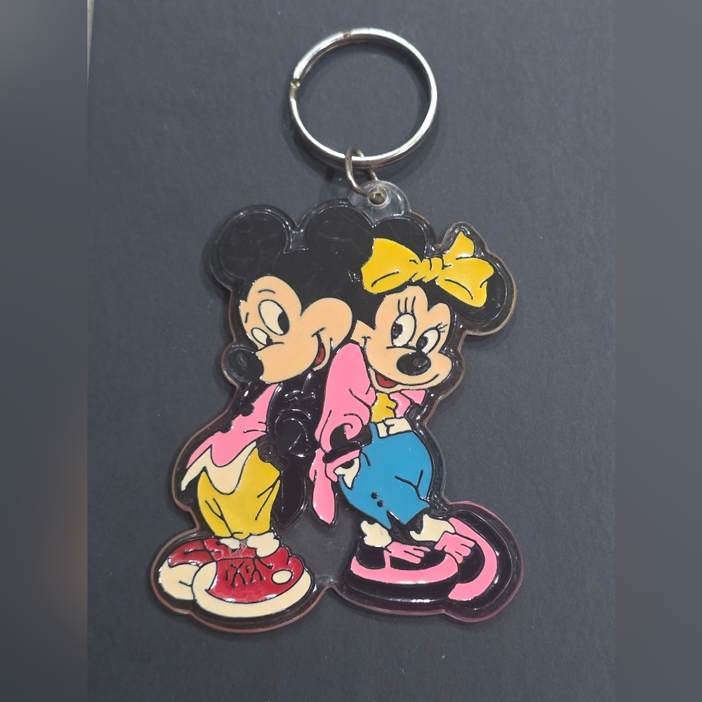 Vintage Mickey and Minnie Mouse Keychain
